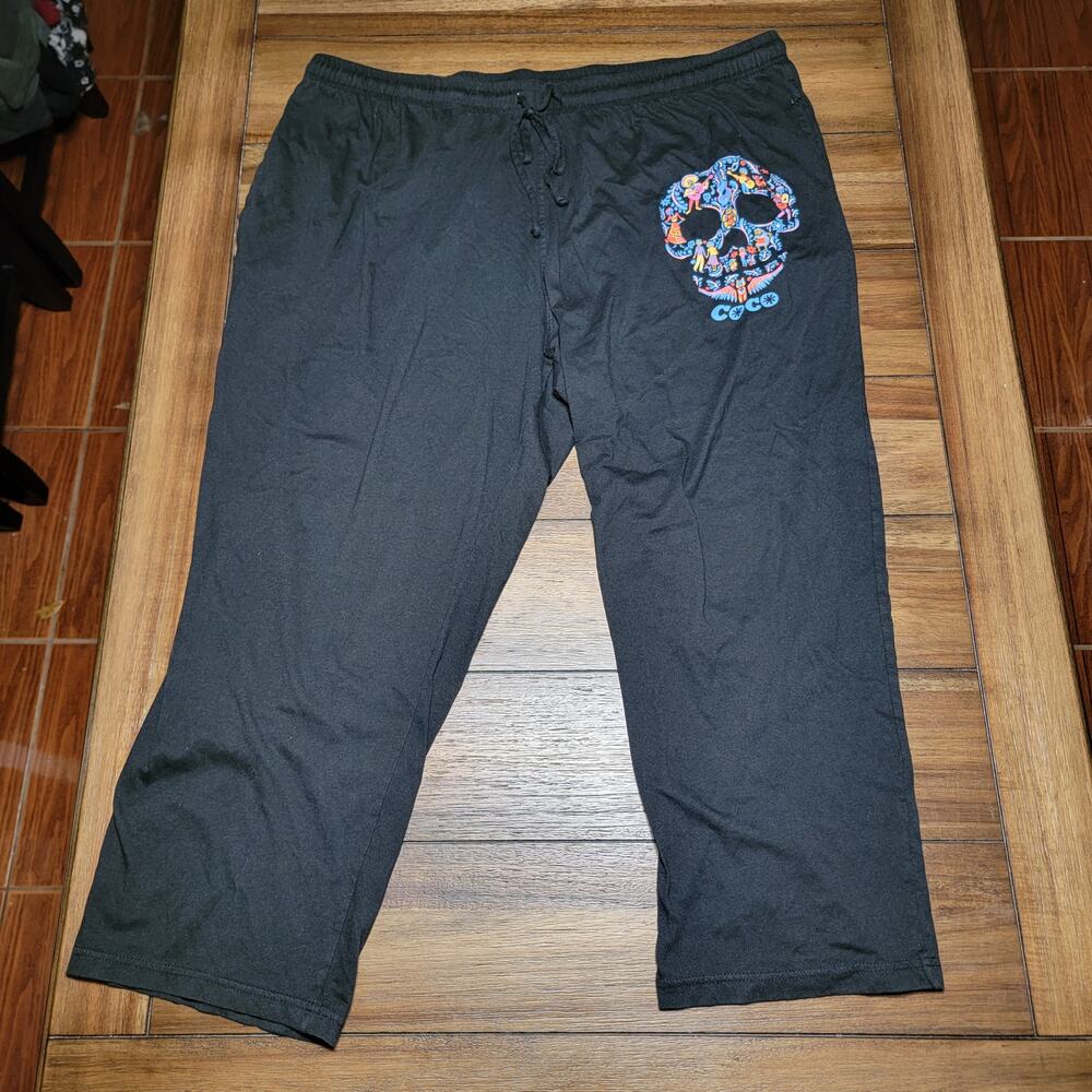 Disney Pixar Coco Black Pull-On Pants Sugar Skull Characters - Size 2